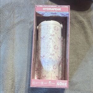 Hydrapeak Floral Insulated Water Bottle - Cream and Pink